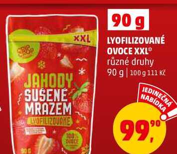 LYOFILIZOVANÉ OVOCE XXL různé druhy, 90 g