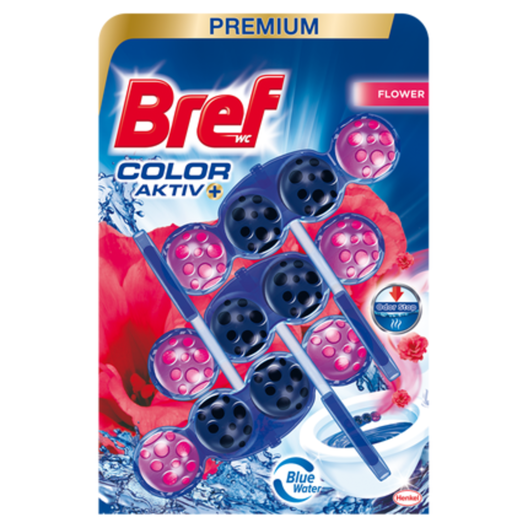 Bref Color Aktiv Flower tuhý WC blok 3x50g