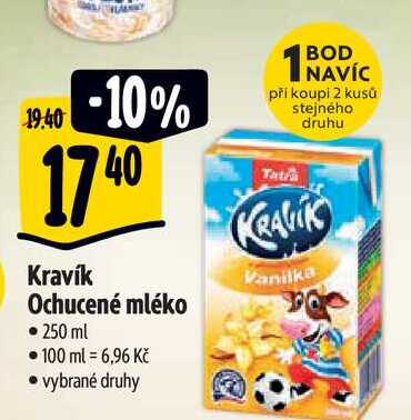 Kravík Ochucené mléko 250 ml vybrané druhy