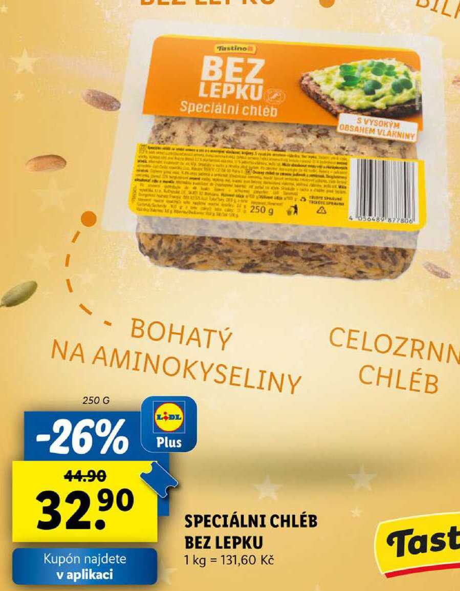 SPECIÁLNÍ CHLÉB BEZ LEPKU, 250 g