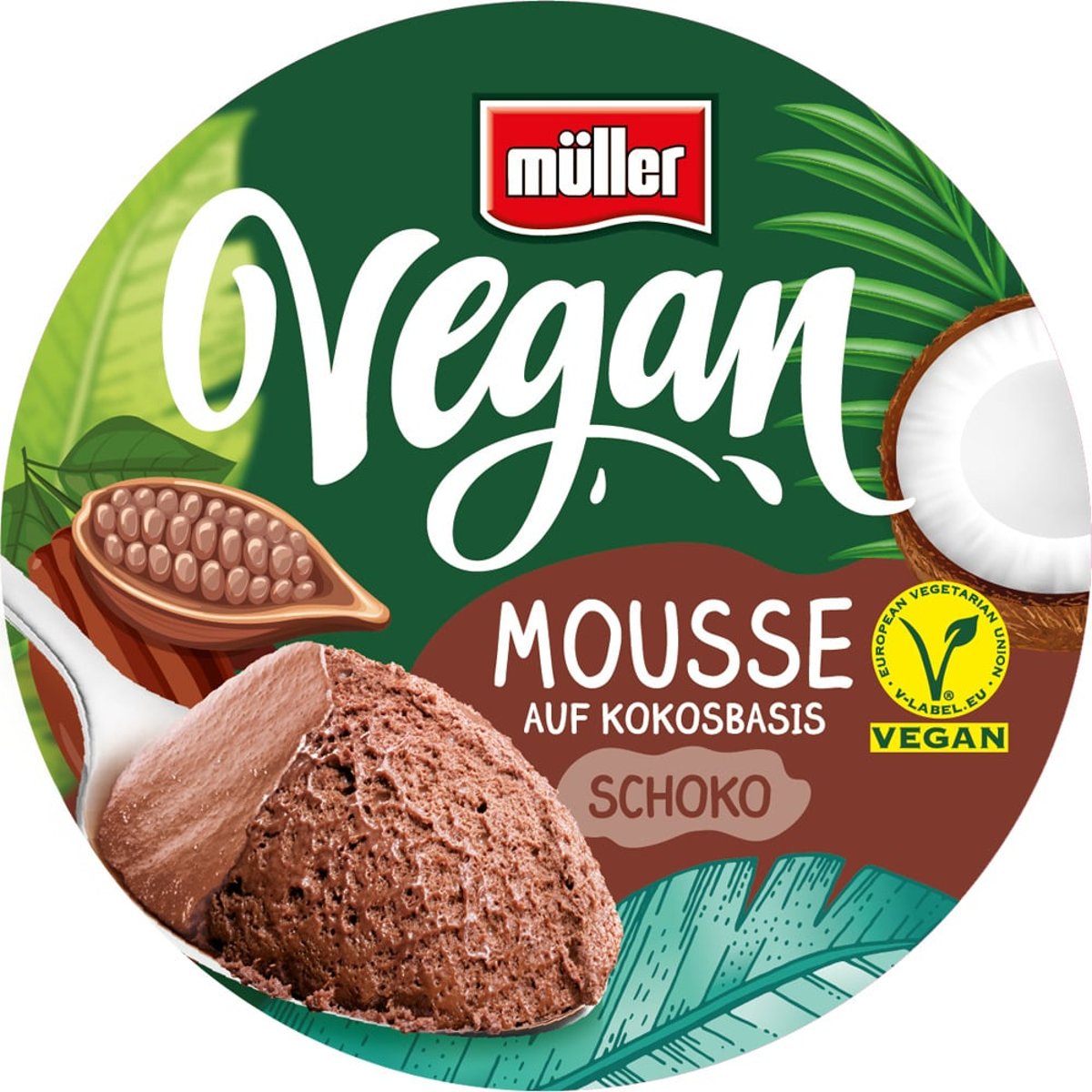 Müller Vegan Mousse čokoládová (2×70 g)