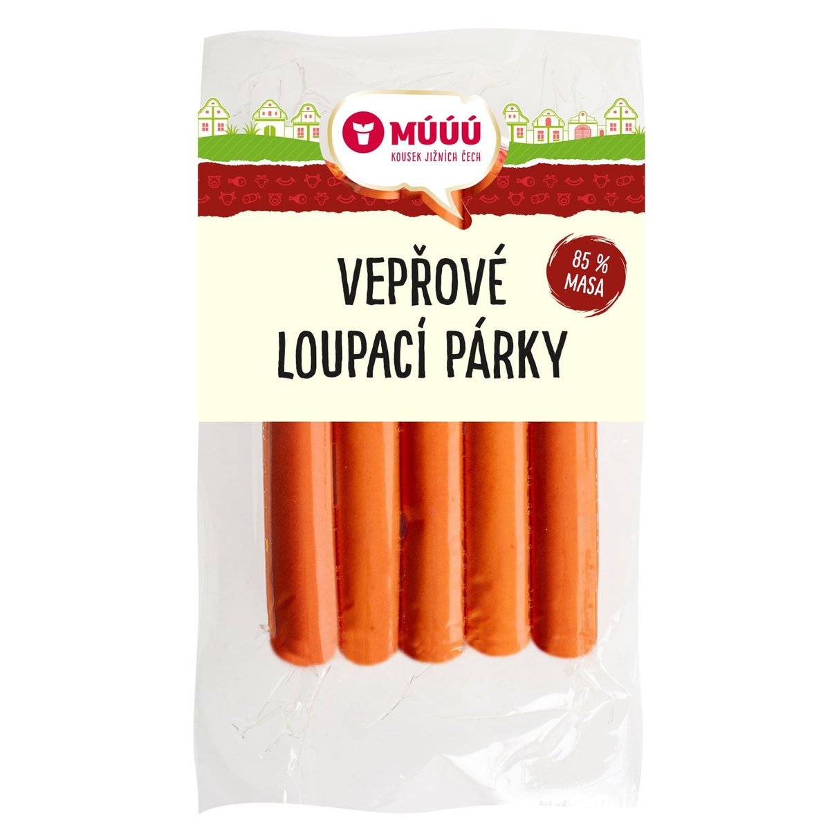 Múúú Písek Vepřové loupací párky