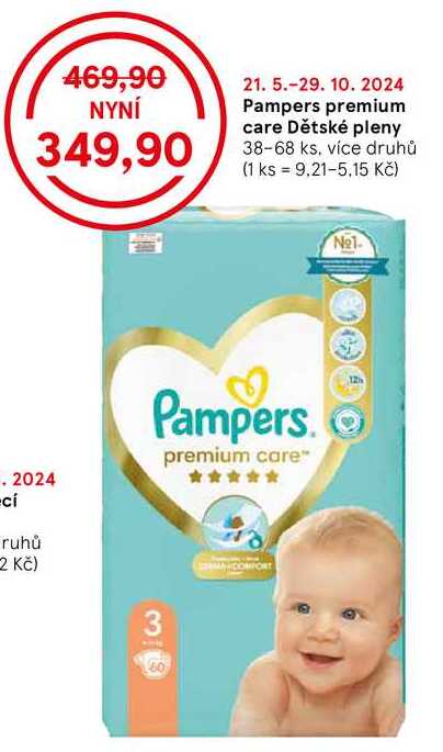 Pampers premium care Dětské pleny, 38-68 ks