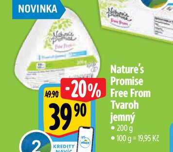   Nature's Promise Free From  Tvaroh jemný • 200 g 