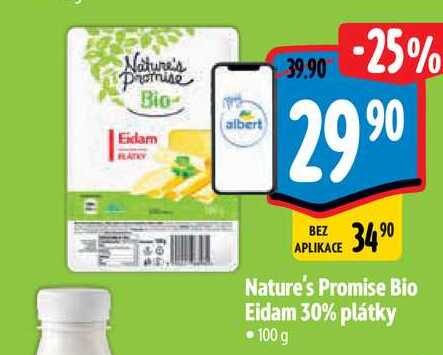   Nature's Promise Bio Eidam 30% plátky • 100 g 