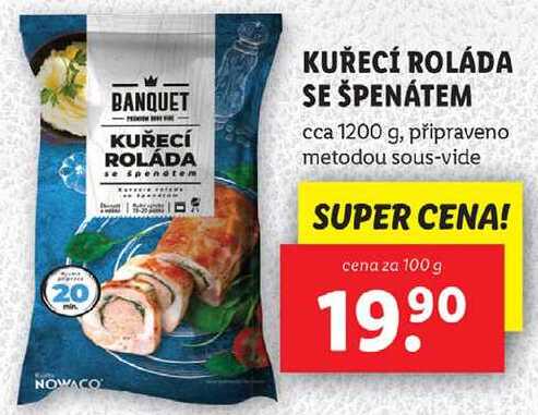 KUŘECÍ ROLÁDA SE ŠPENÁTEM, cena za 100 g