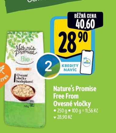   Nature's Promise Free From Ovesné vločky 250 g 