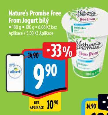 Nature's Promise Free From Jogurt bílý 180 g