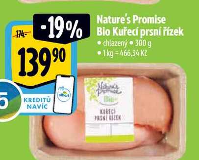 Nature's Promise Bio Kuřecí prsní řízek chlazený 300 g