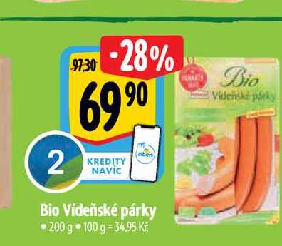 Bio Vídeňské párky 200 g 