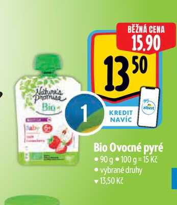 Bio Ovocné pyré 90 g vybrané druhy