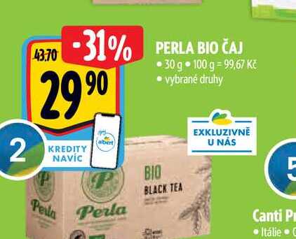 Perla bio čaj 30g vybrané druhy 