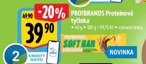 PRO!BRANDS Proteinová tyčinka 40 g vybrané druhy 