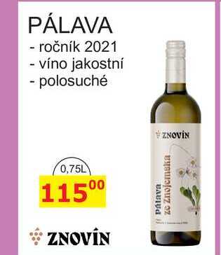 ZNOVÍN PÁLAVA 0,75L 