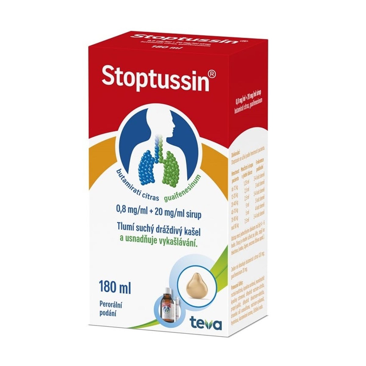 STOPTUSSIN 0,8MG/ML+20MG/ML sirup 1X180ML