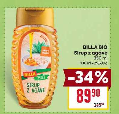 BILLA BIO Sirup z agáve 350 ml