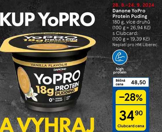 Danone YoPro Protein Puding, 180 g, více druhů 