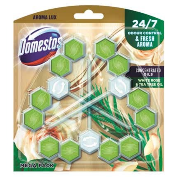 Domestos Aroma Lux White rose&Tea Tree Oil tuhý WC blok 3x55g