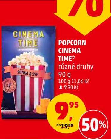 POPCORN CINEMA TIME různé druhy, 90 g 