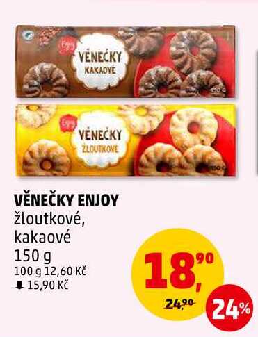 VENEČKY Enjoy žloutkové, kakaové, 150 g 