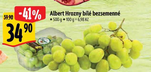   Albert Hrozny bílé bezsemenné 500 g  