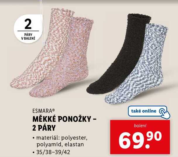 MĚKKÉ PONOŽKY - 2 PÁRY