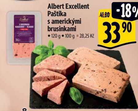 Albert Excellent Paštika s americkými brusinkami, 120 g