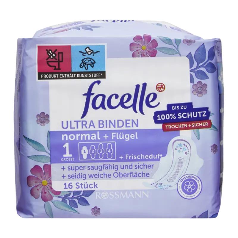 facelle Hygienické vložky s křidélky Ultra Deo, 16 ks