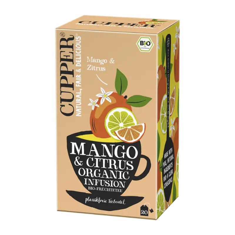 Cupper Bio ovocný čaj mango a citrus, 36 g