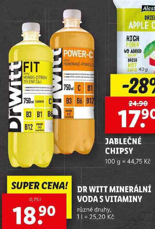 DR WITT MINERÁLNÍ VODA S VITAMINY, 0,75 l