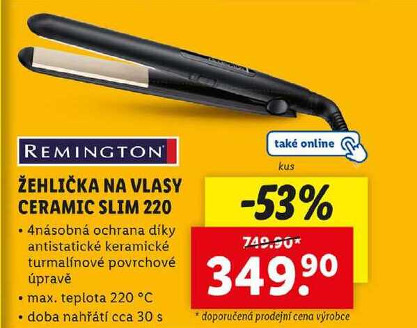 ŽEHLIČKA NA VLASY CERAMIC SLIM 220 