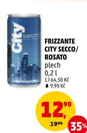 FRIZZANTE CITY SECCO/ ROSATO plech, 0,2 l 