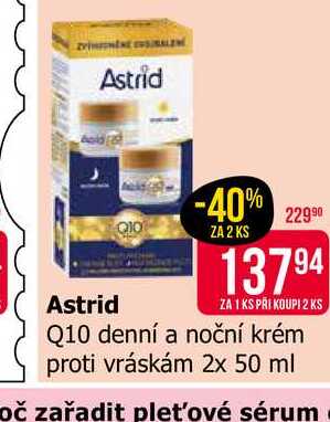 Astrid Q10 denní a noční krém proti vráskám 2x 50 ml