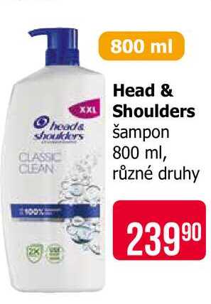 Head & Shoulders šampon 800ml, vybrané druhy