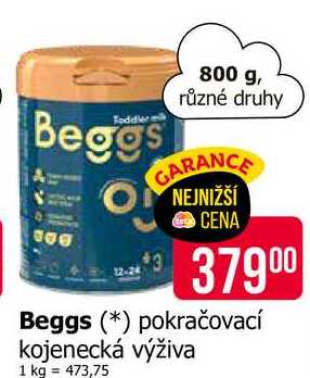 Beggs pokračovací kojenecká výživa 800g 