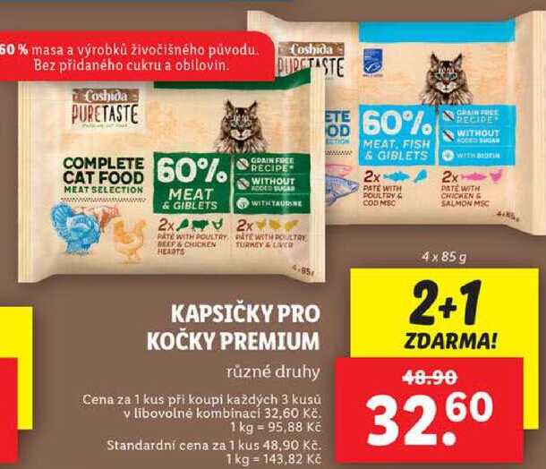 KAPSIČKY PRO KOČKY PREMIUM, 4x 85 g