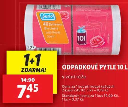 ODPADKOVÉ PYTLE 10 L, 40 ks