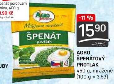 AGRO ŠPENÁTOVÝ PROTLAK 450 g, mražené 