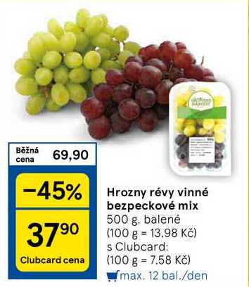 Hrozny révy vinné bezpeckové mix, 500 g, balené 