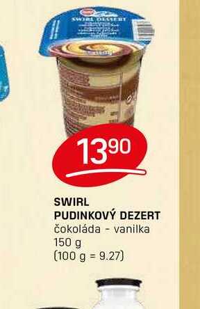 SWIRL PUDINKOVÝ DEZERT čokoláda vanilka 150 g 