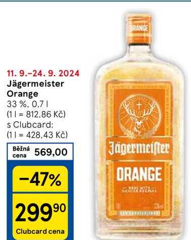 Jägermeister Orange 33 %, 0.7 l 