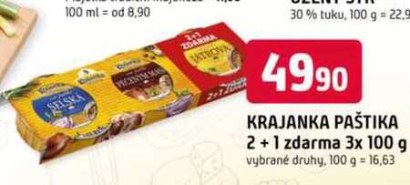 KRAJANKA PAŠTIKA 2+1 zdarma 3x 100 g 