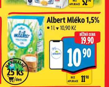   Albert Mléko 1,5% 1 l