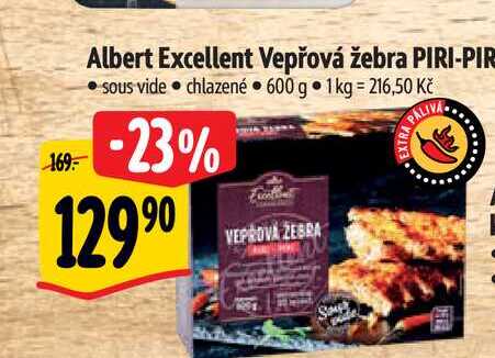 Albert Excellent Vepřová žebra PIRI-PIRI 600 g