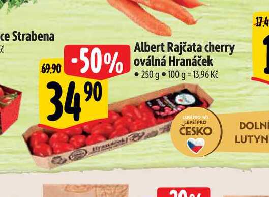  Albert Rajčata cherry  oválná Hranáček 250 g 