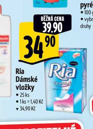  Ria Dámské vložky • 25 ks 