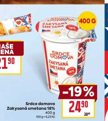 Srdce domova Zakysaná smetana 18% 400 g