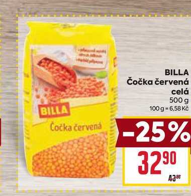 BILLA Čočka červená celá 500 g