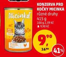 KONZERVA PRO KOČKY MICINKA, 415 g 