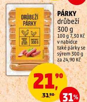 PÁRKY drůbeží, 300 g